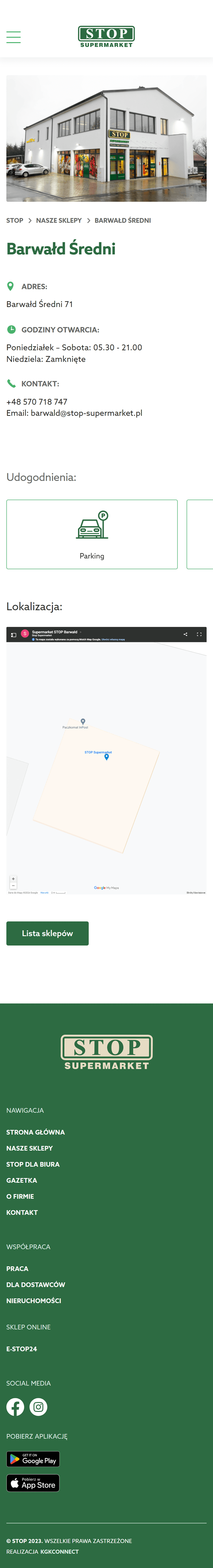 Podgląd menu mobilnego